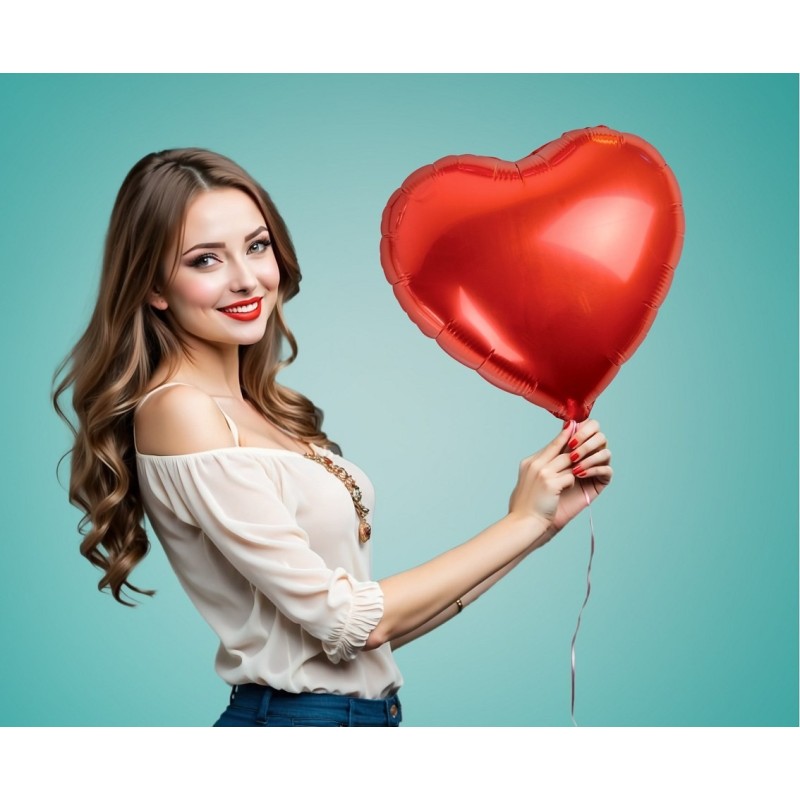 Balon z Helem Czerwone Serce – Balon na Walentynki