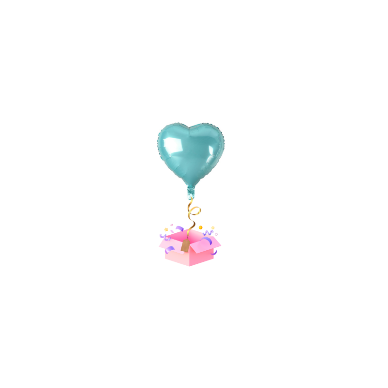 Balon z Helem Turkusowe Serce – Balon na Walentynki