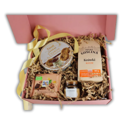 Box Prezentowy Rose – Elegancki Upominek z Słodyczami i Świecą