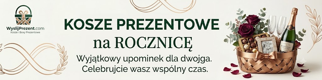 Eleganckie kosze prezentowe na rocznicę ślubu z dostawą